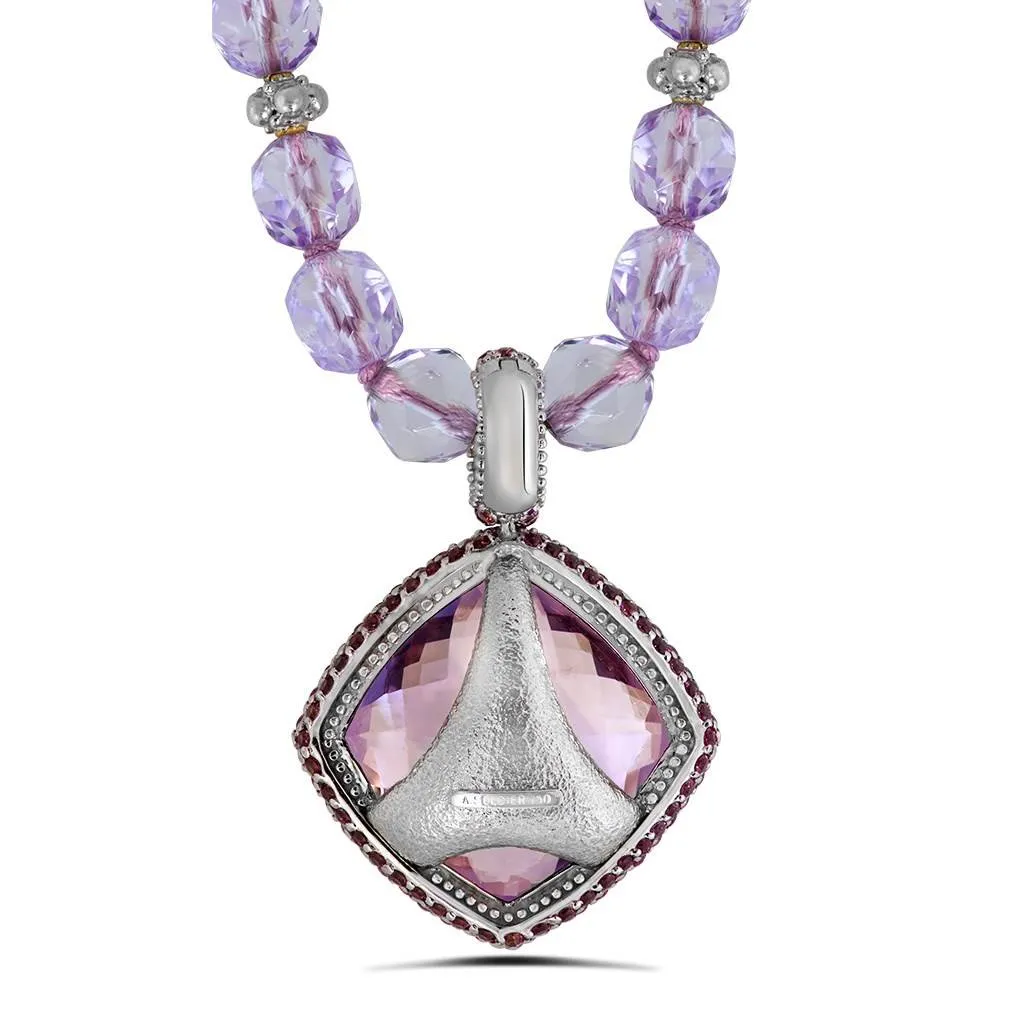 Gold Royal Pendant/Necklace with Amethyst & Garnets