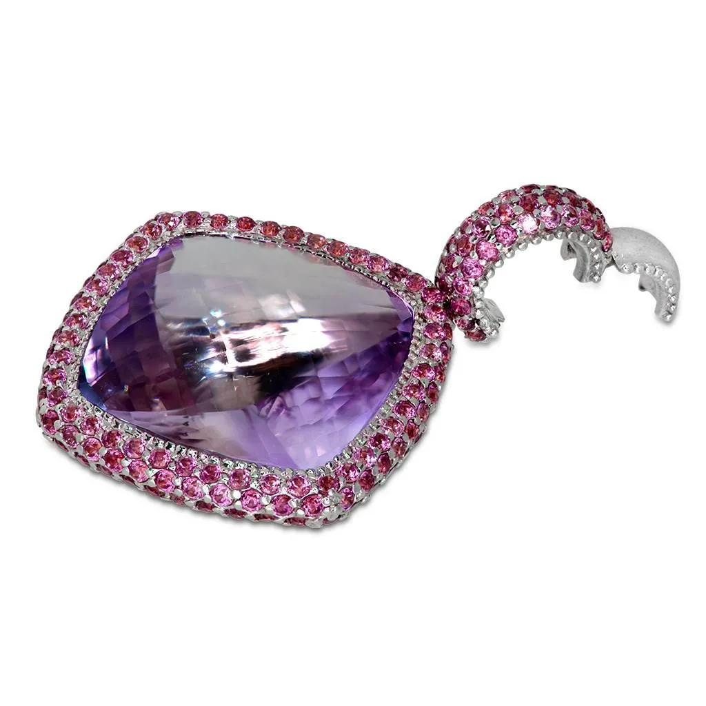 Gold Royal Pendant/Necklace with Amethyst & Garnets