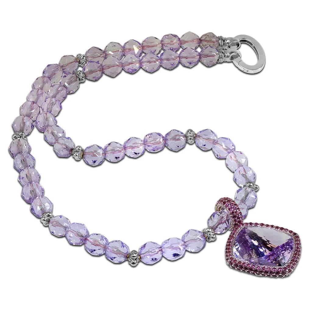 Gold Royal Pendant/Necklace with Amethyst & Garnets