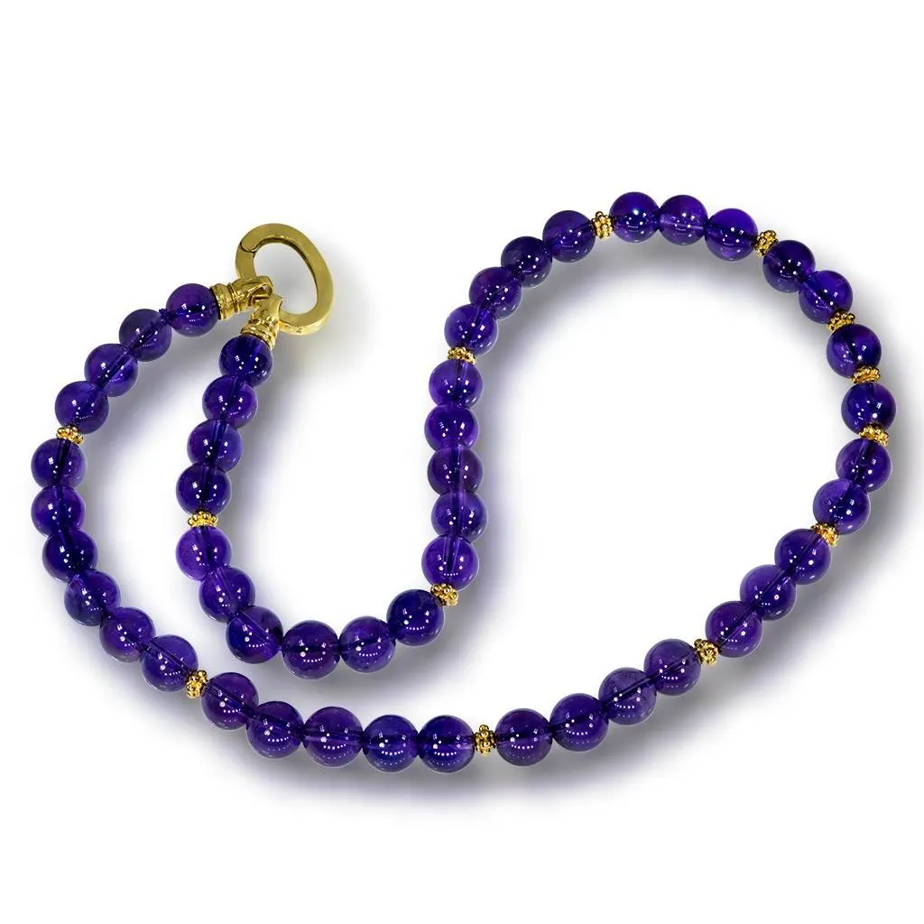 Gold Royal Pendant/Necklace with Amethyst & Sapphires