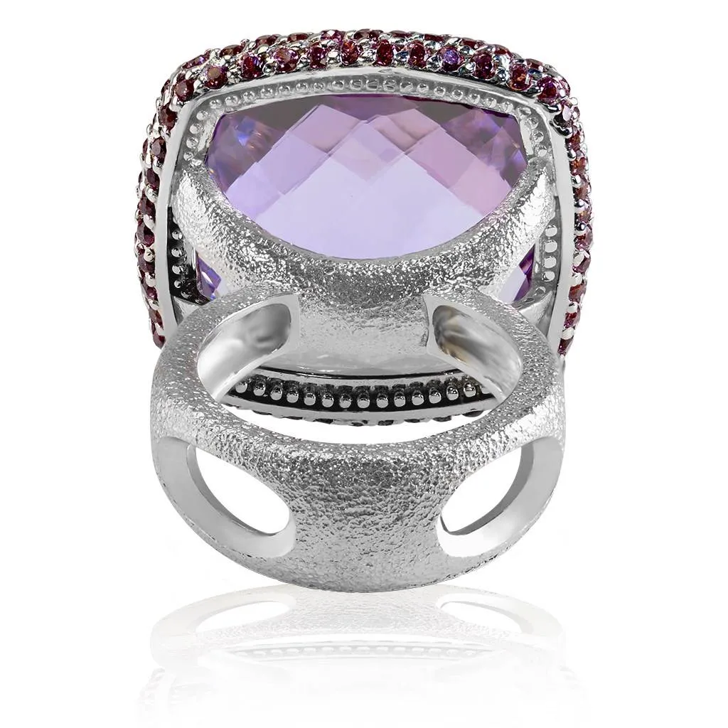 Gold Royal Ring with Amethyst & Lavender Garnets