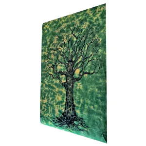 Green Celtic Knot Tree Of Life Tie Dye Twin Size Tapestry