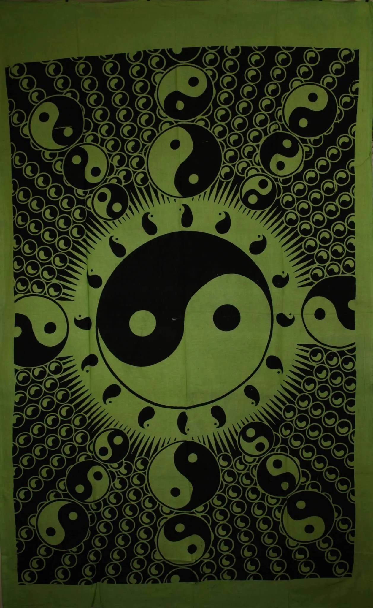 Green Floating Yin Yang Tapestry