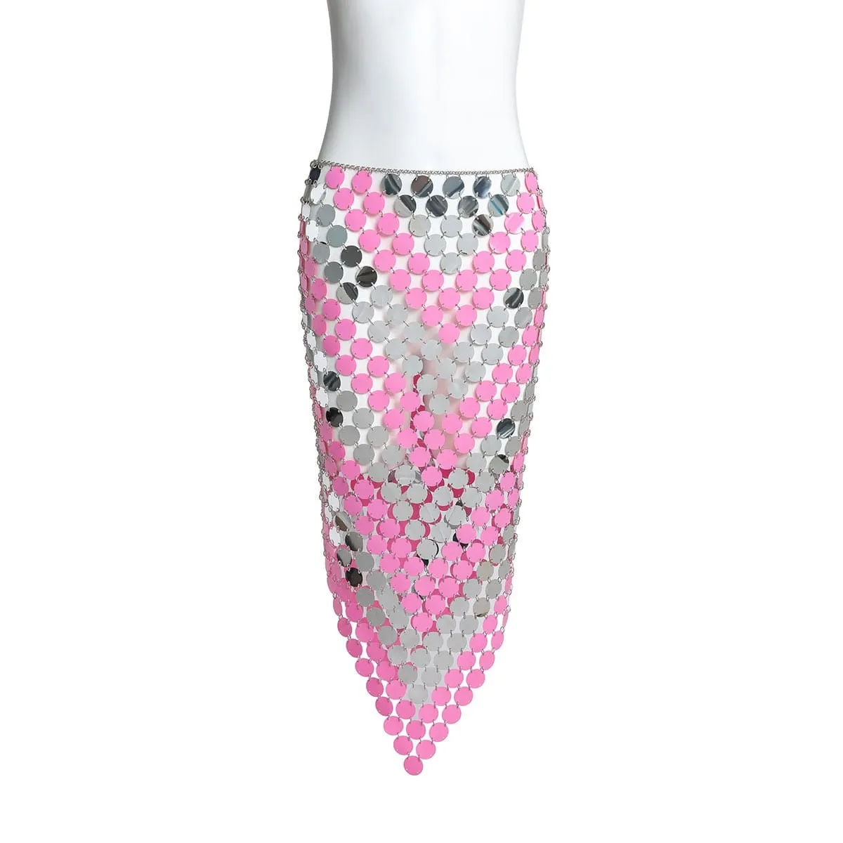 Handmade Rhombic Colorful Glitter Sequins Patchwork Strappy Nightclub Party Skirt