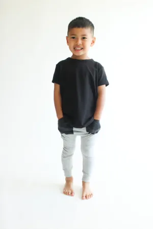 Harem Joggers - Grey/Leather