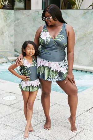 Hazel Blues® | Clear Waters Swim Dress in Aloha Forest: Adult