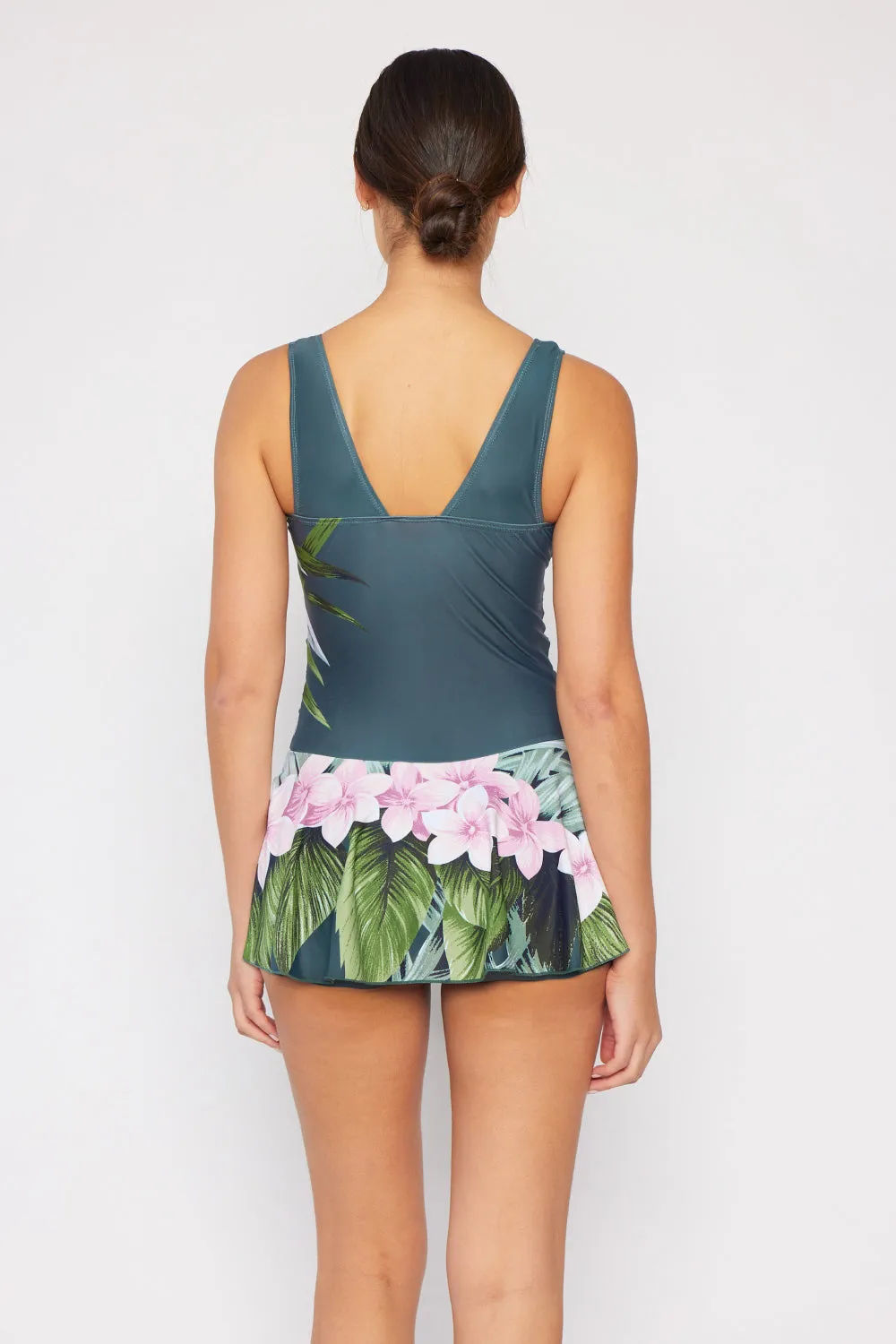 Hazel Blues® | Clear Waters Swim Dress in Aloha Forest: Adult