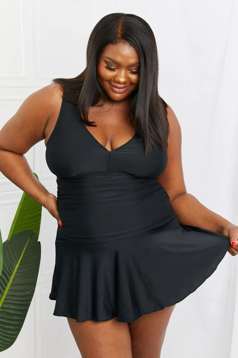 Hazel Blues® |  Clear Waters Swim Dress in Black
