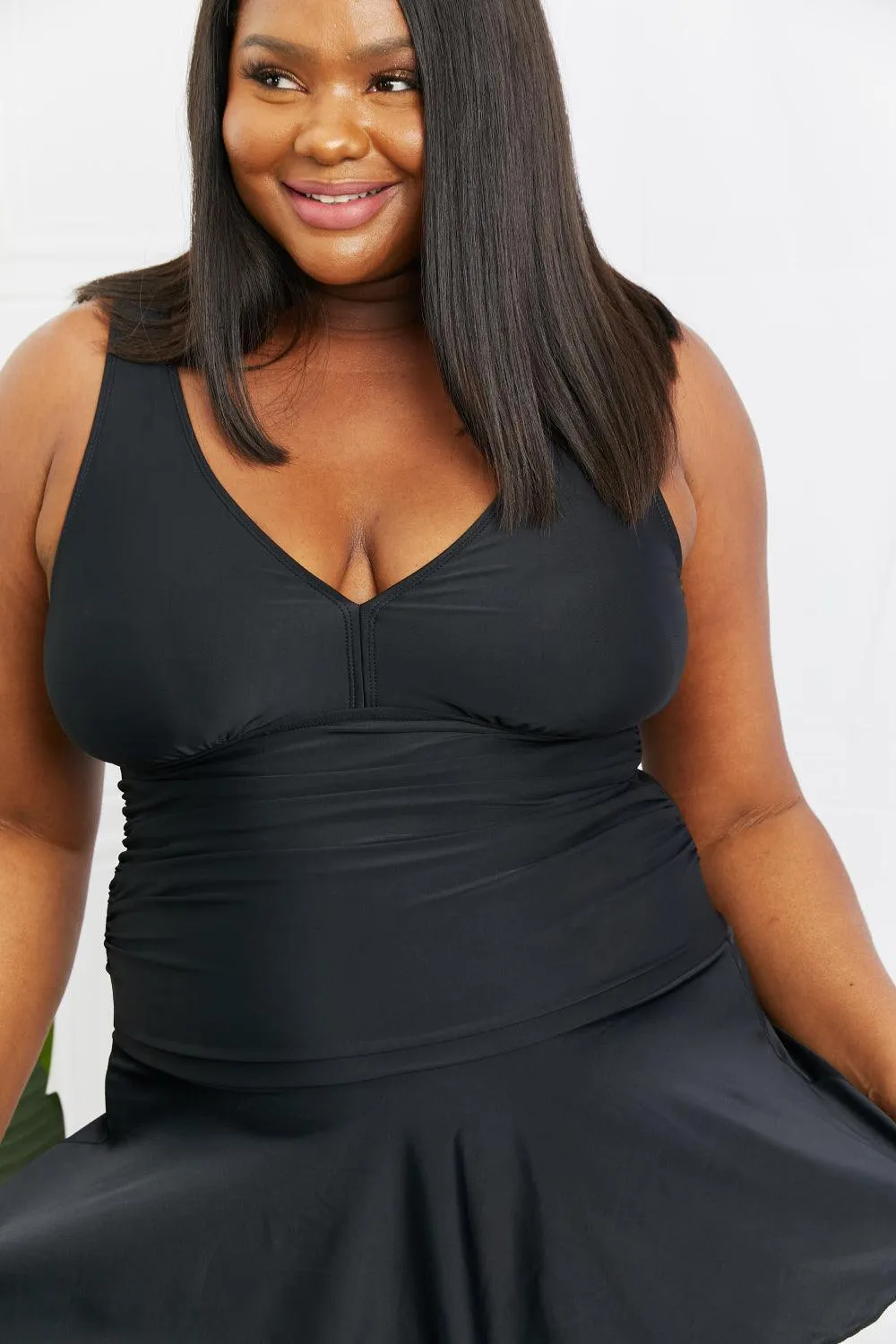 Hazel Blues® |  Clear Waters Swim Dress in Black