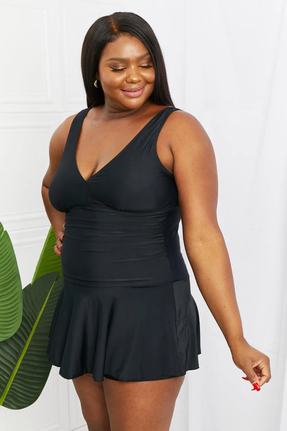 Hazel Blues® |  Clear Waters Swim Dress in Black