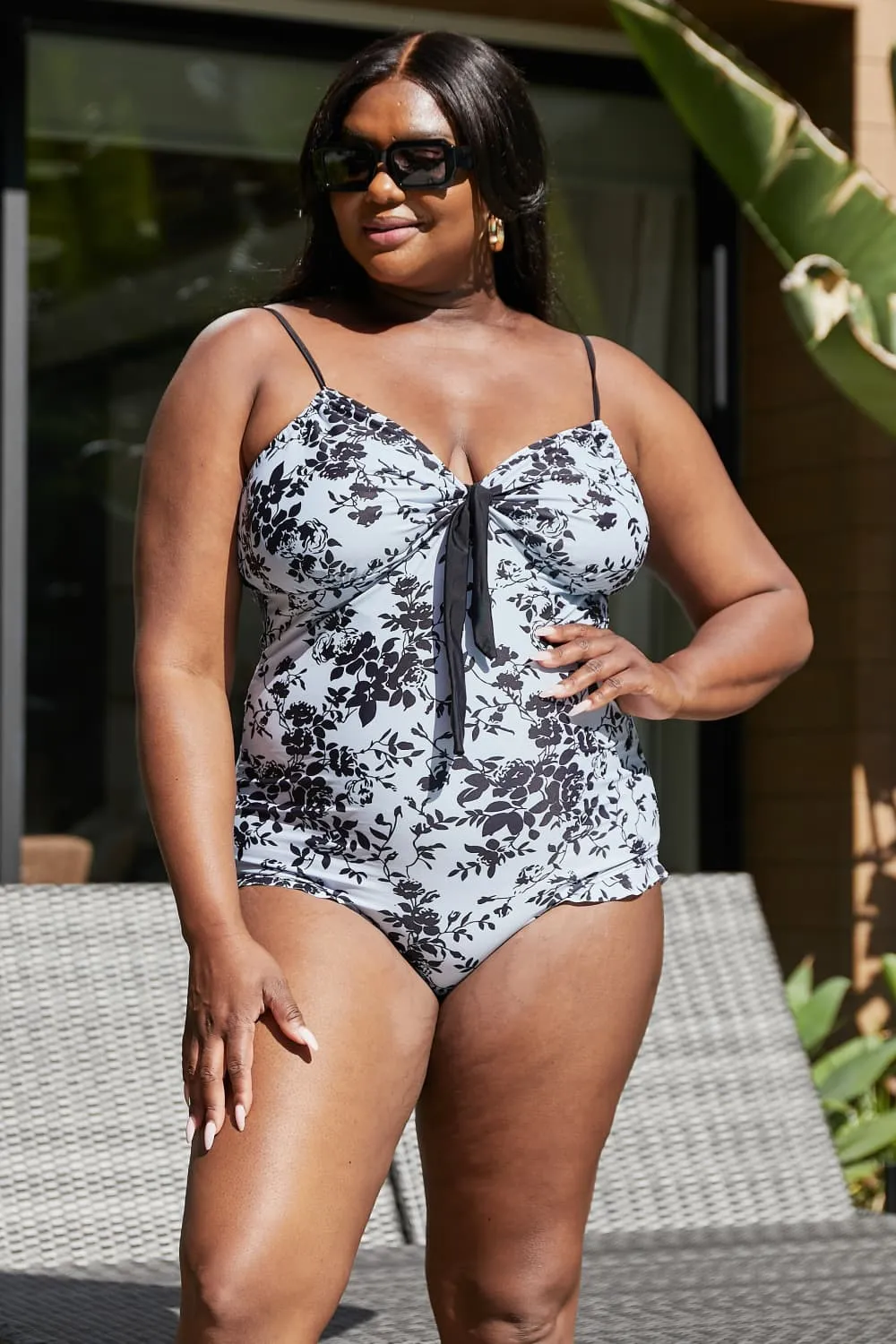 Hazel Blues® | Côte d'Azur Ruffle Trim One-Piece Swimsuit: Adult