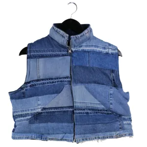 Heavy Soul - Reversible Denim Puffer Vest