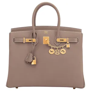 Hermes Birkin 35cm Etoupe Epsom Taupe Gold Hardware Bag