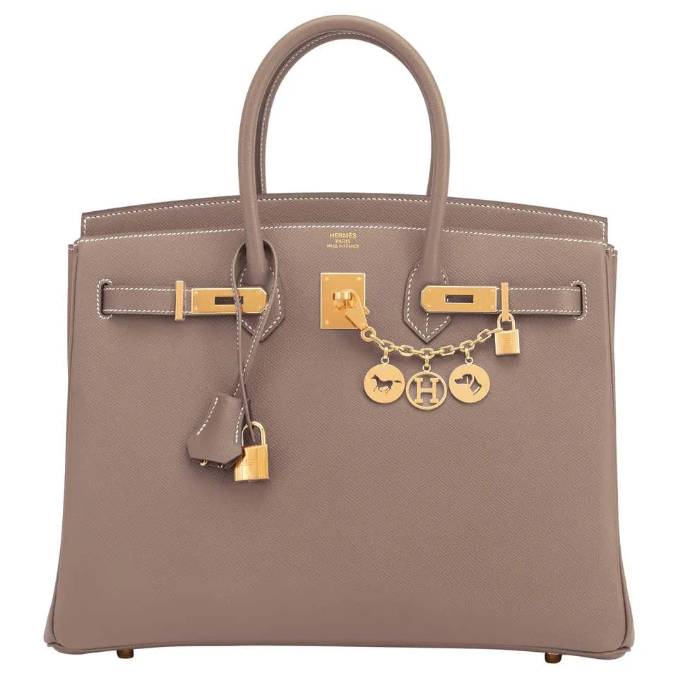 Hermes Birkin 35cm Etoupe Epsom Taupe Gold Hardware Bag