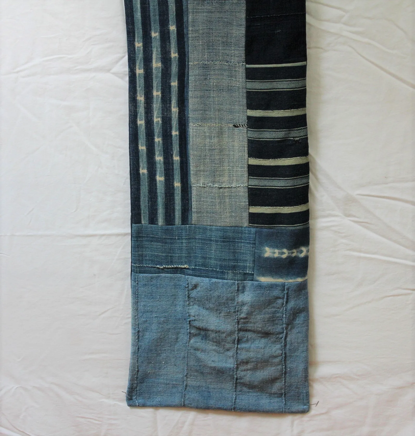 Indigo Shibori Patchwork Scarve