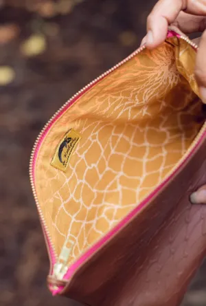 Kaʻilihiwa | Leather clutch - 'Āweoweo - cognac - *ASF*