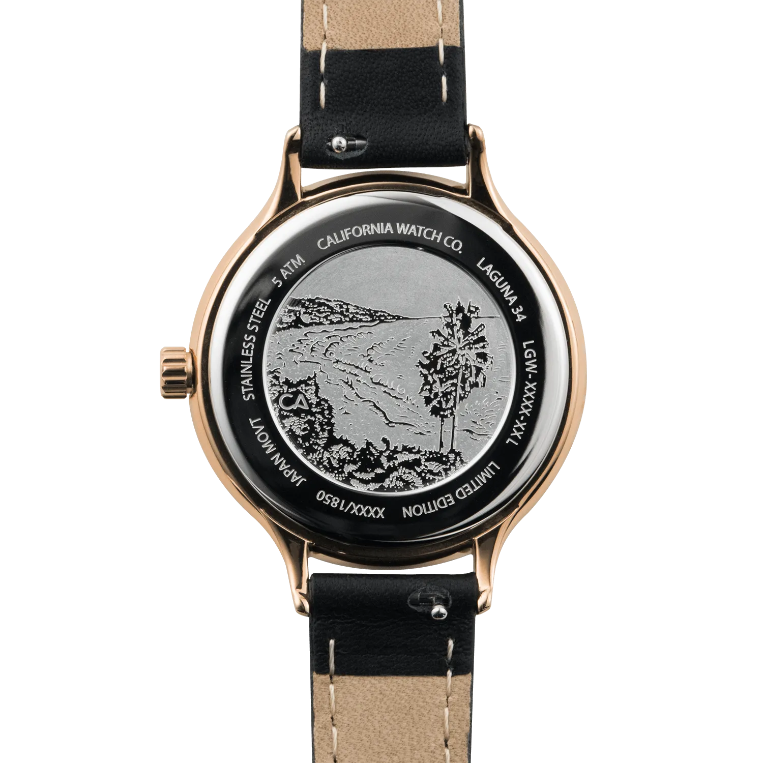 Laguna 34 Leather Rose Gold Black
