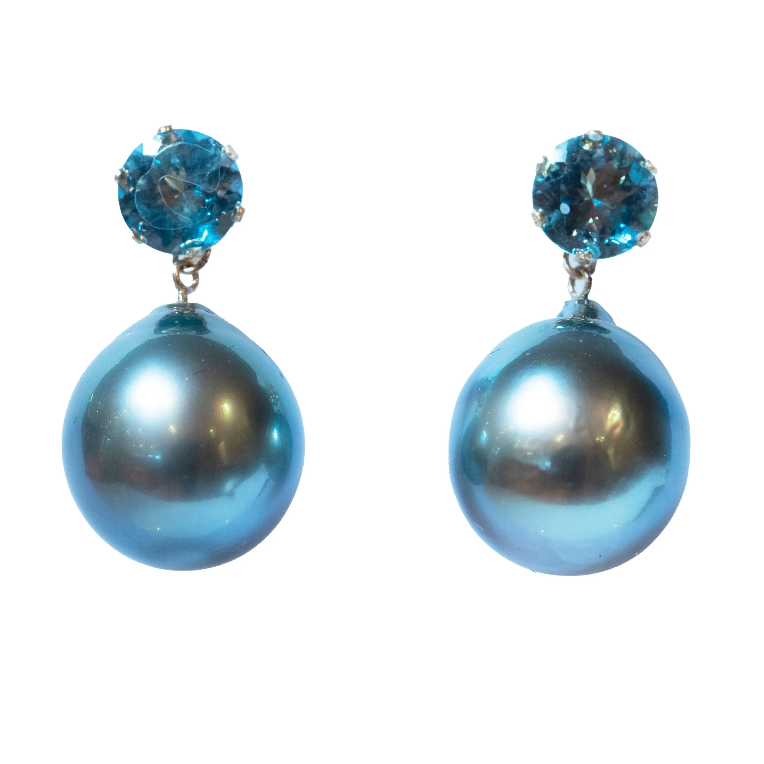 Large Tahitians with London Blue Topaz
