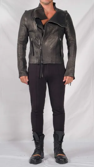 Leather Jacket with Zippers