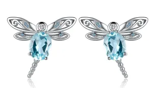 Light Blue Dragonfly Earrings