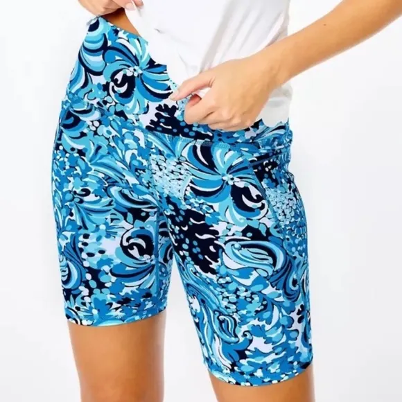 Lilly Pulitzer UPF 50  Luxletic 8&quot; SouthBeach High Rise Bike Short S NWT