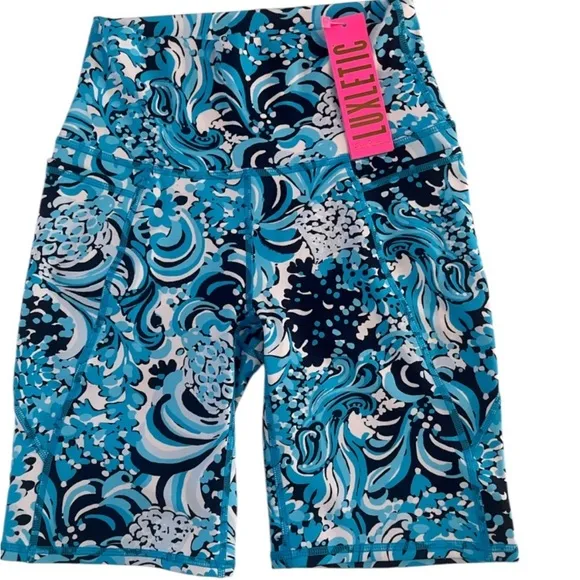 Lilly Pulitzer UPF 50  Luxletic 8&quot; SouthBeach High Rise Bike Short S NWT
