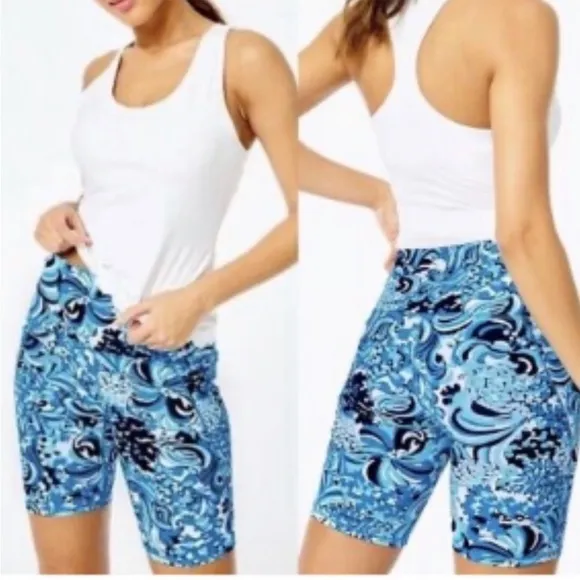 Lilly Pulitzer UPF 50  Luxletic 8&quot; SouthBeach High Rise Bike Short S NWT
