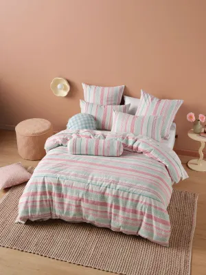 LINEN HOUSE OTILLO QUILT COVER SET - WATERMELON