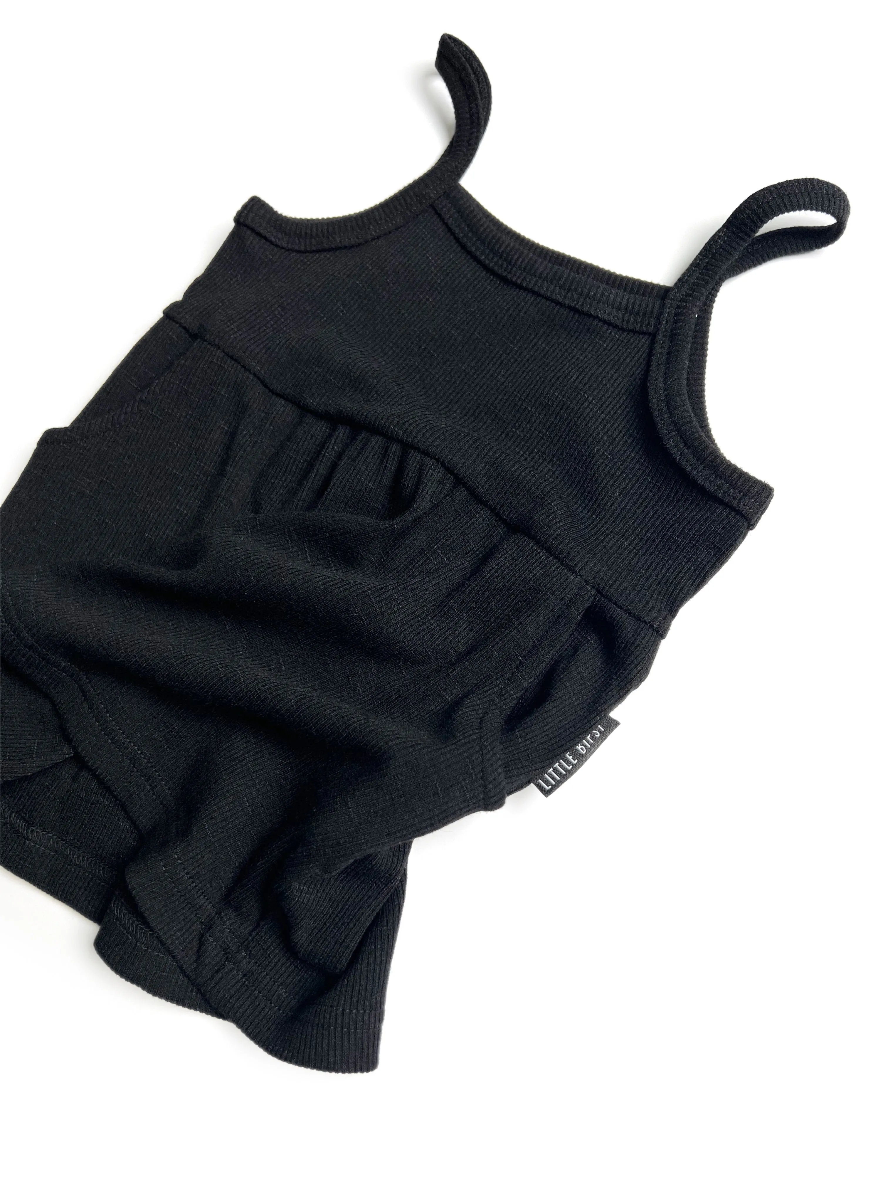 Little Bipsy Ribbed Tank Dress - New Black
