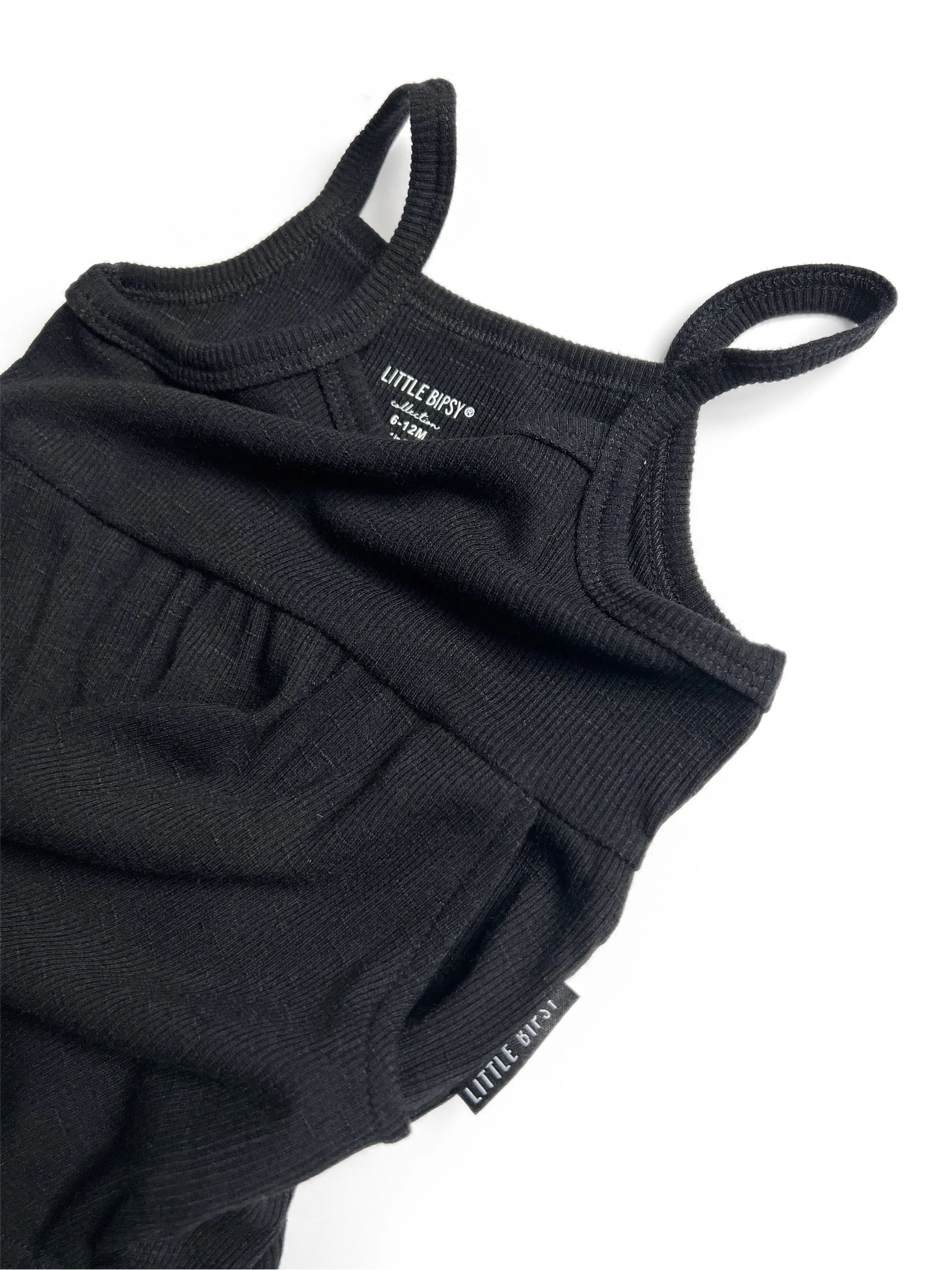 Little Bipsy Ribbed Tank Dress - New Black