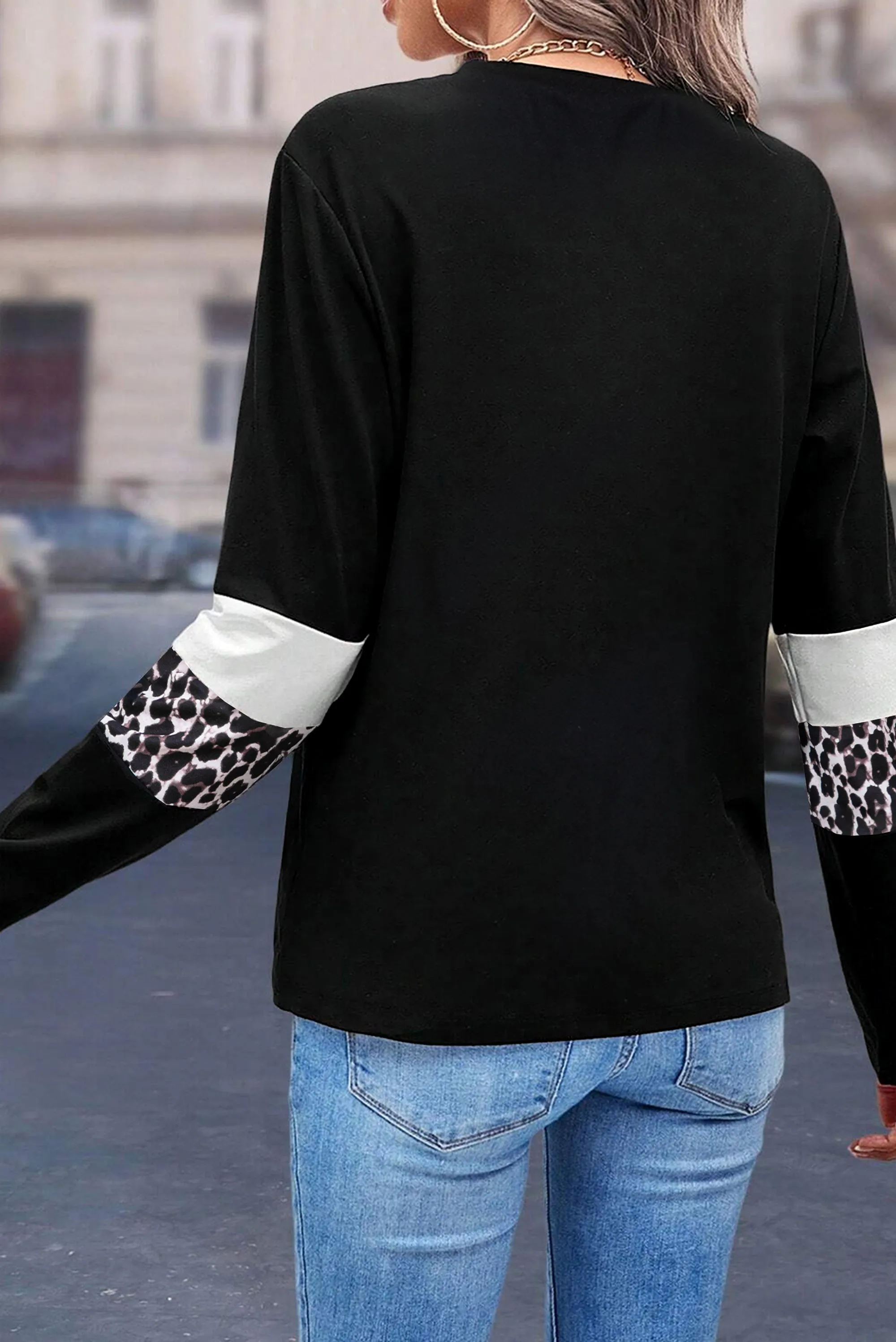 Living In The Moment White Printed Colorblock Top