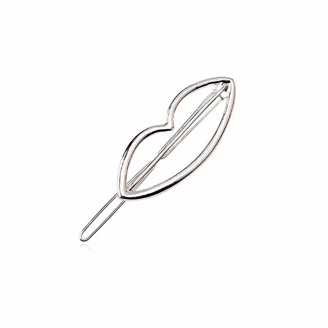 M MISM New Brand Hairpins Triangle Moon Hair Pin Jewelry Lip Round Hair Clip For Women Girl Hairgrip Hair Accessories