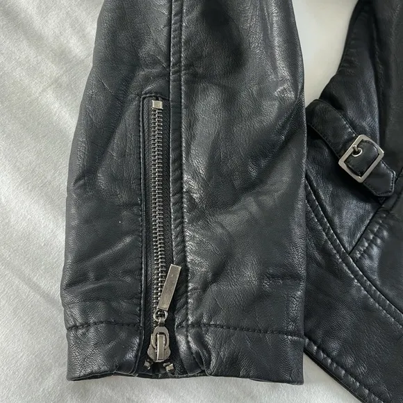 Max Studio Faux Leather Jacket Black Medium