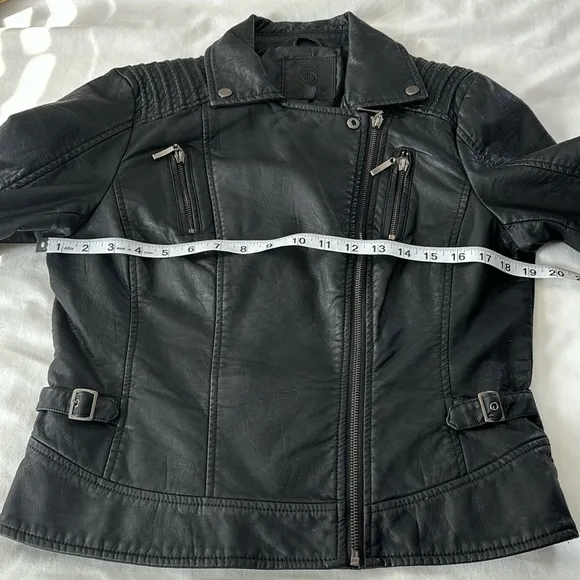 Max Studio Faux Leather Jacket Black Medium