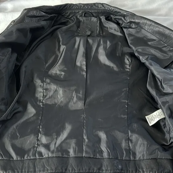 Max Studio Faux Leather Jacket Black Medium