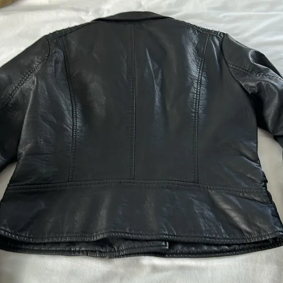Max Studio Faux Leather Jacket Black Medium