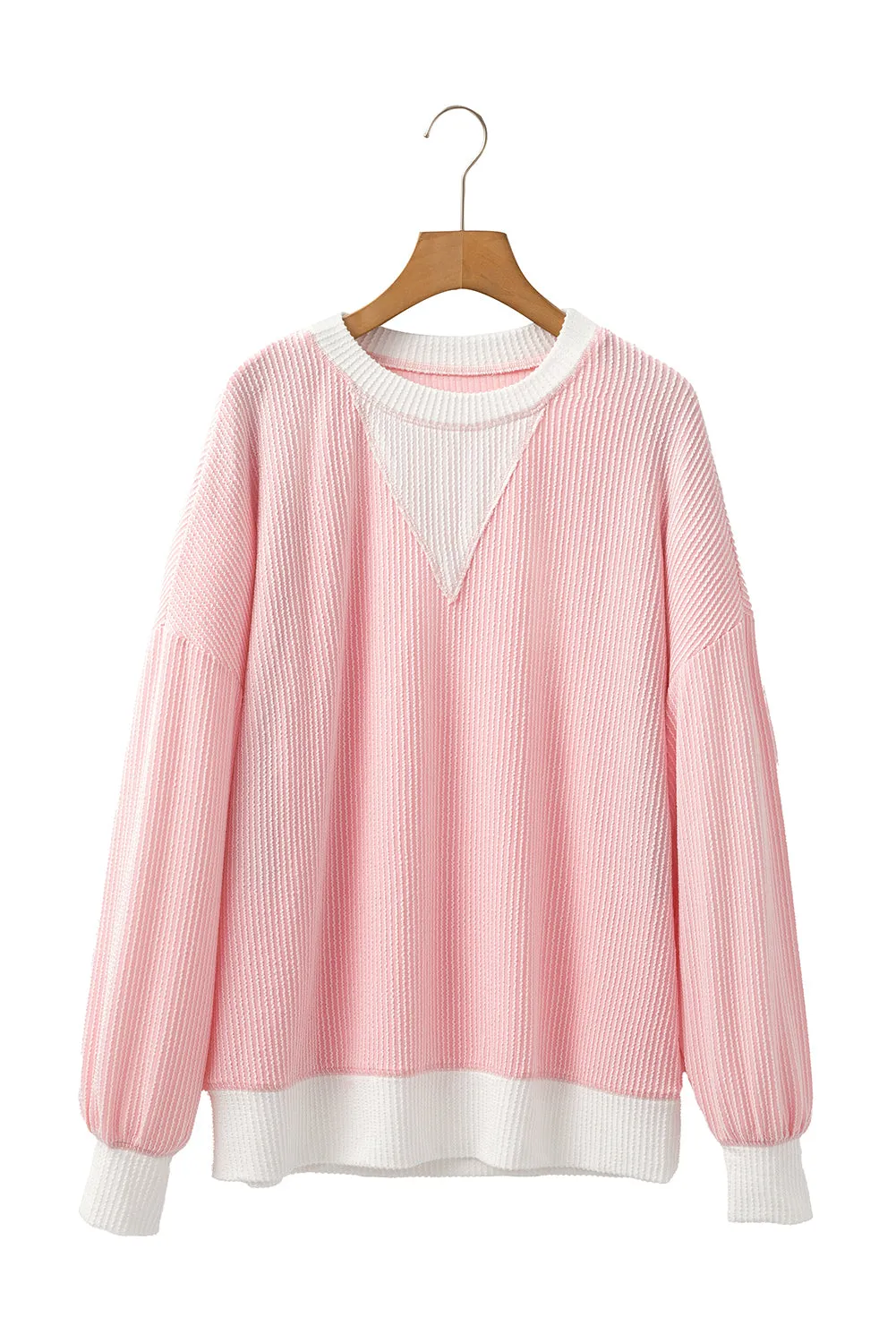 Meant To Be Peach Blossom Corded Colorblock Top