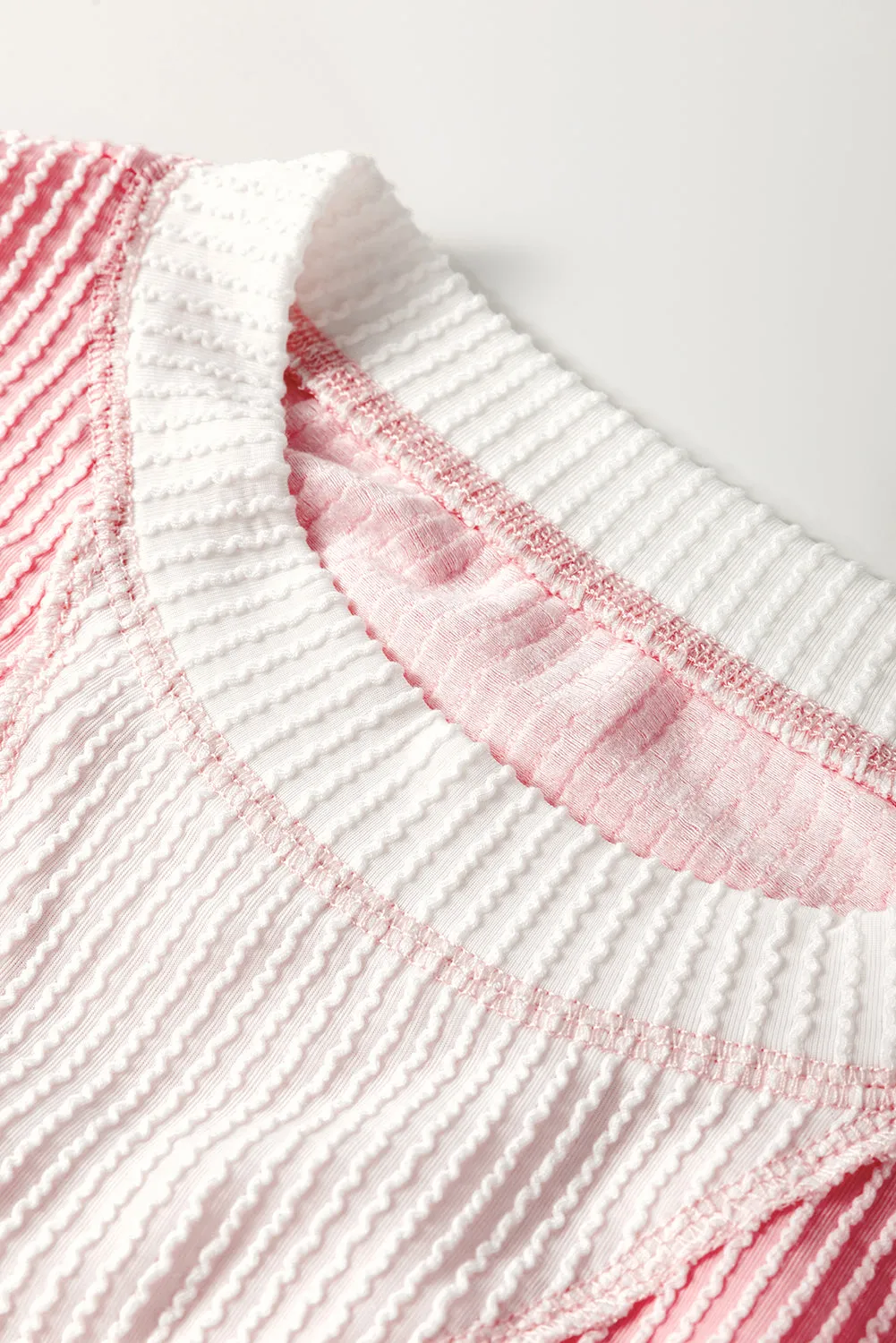 Meant To Be Peach Blossom Corded Colorblock Top