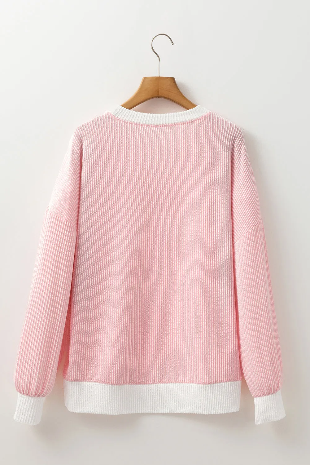 Meant To Be Peach Blossom Corded Colorblock Top