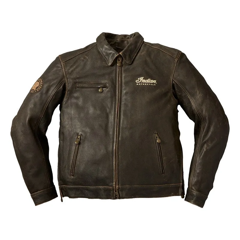 Men's Leather Classic Riding Jacket with Removable Lining, Dark Brown