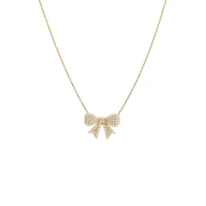 Mini Pave Bow Tie Necklace