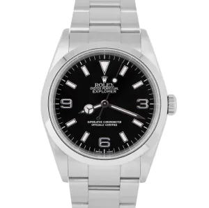 MINT Rolex Explorer I Black RSC 36mm 3-6-9 Stainless Steel Oyster Watch 114270