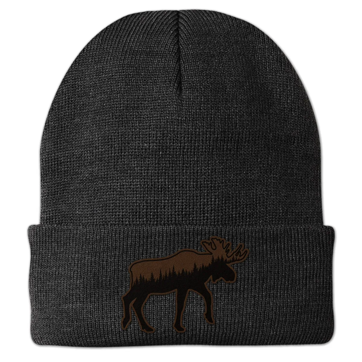 Moose Tree Skyline Leather Patch Cuff Knit