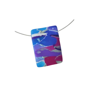 Mosaic Rectangle Pendant - Blue