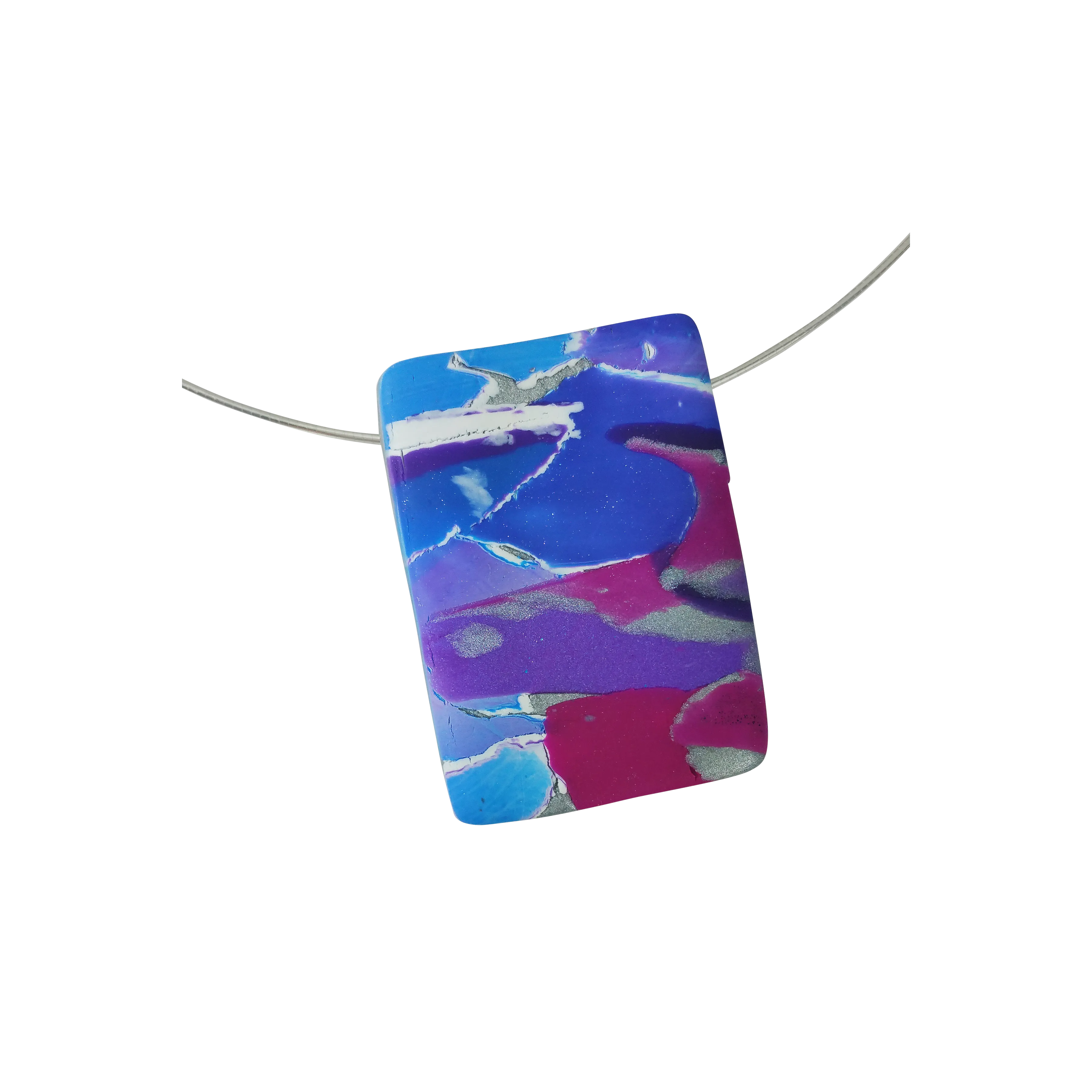 Mosaic Rectangle Pendant - Blue