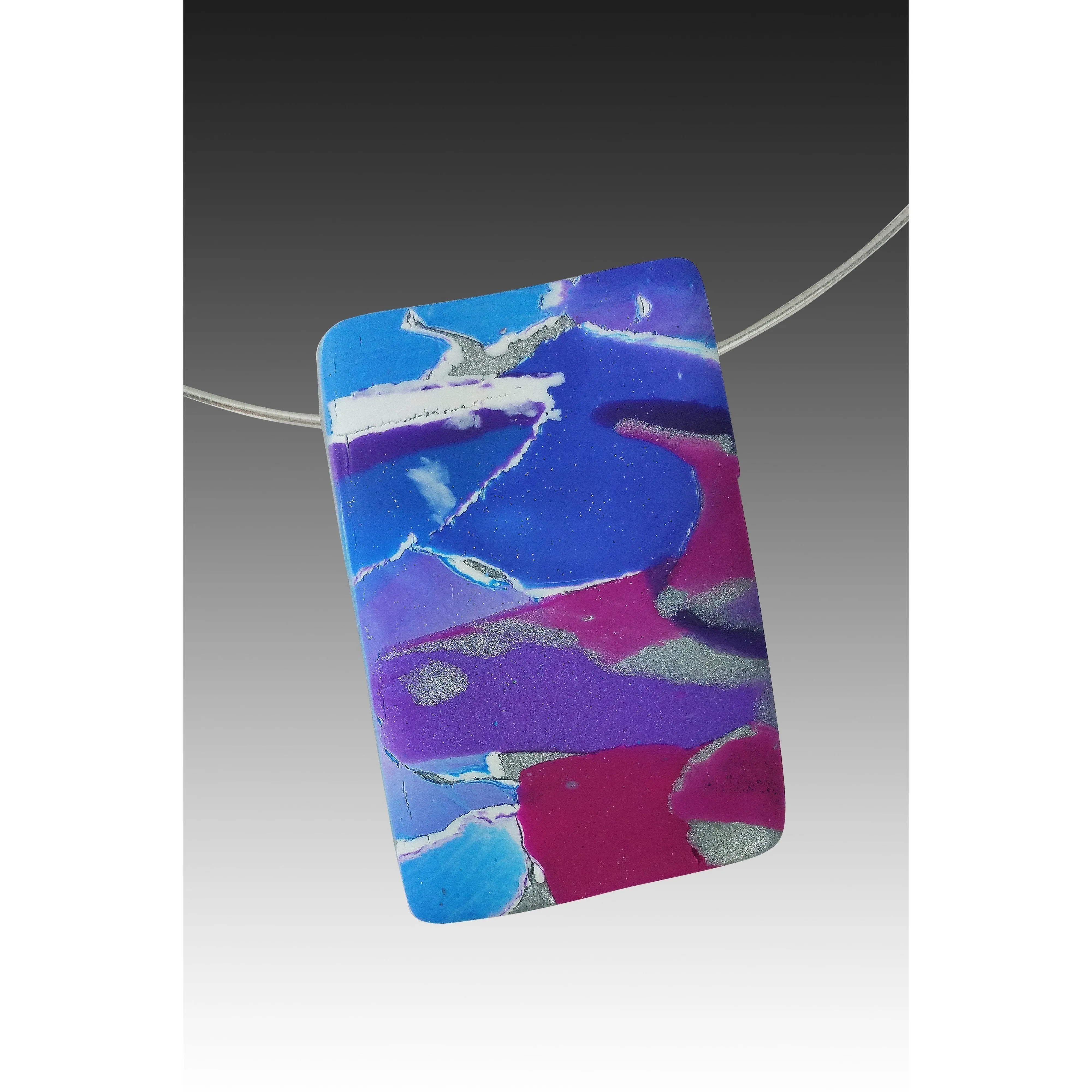 Mosaic Rectangle Pendant - Blue