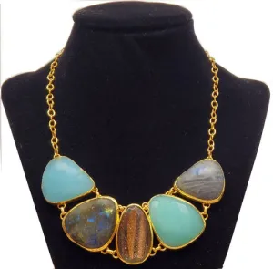 Multi Gemstone Statement Necklace