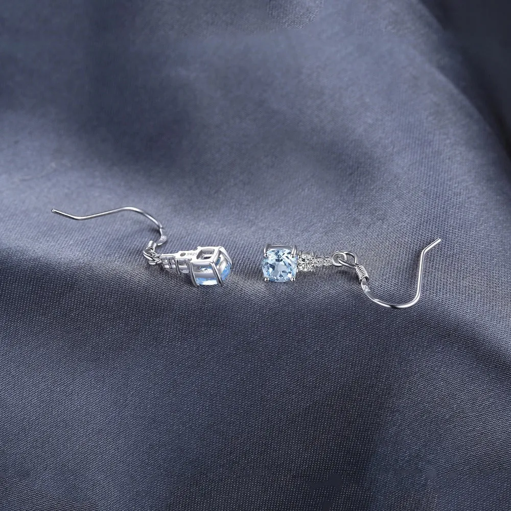 Natural Blue Topaz Earrings