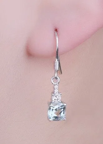 Natural Blue Topaz Earrings