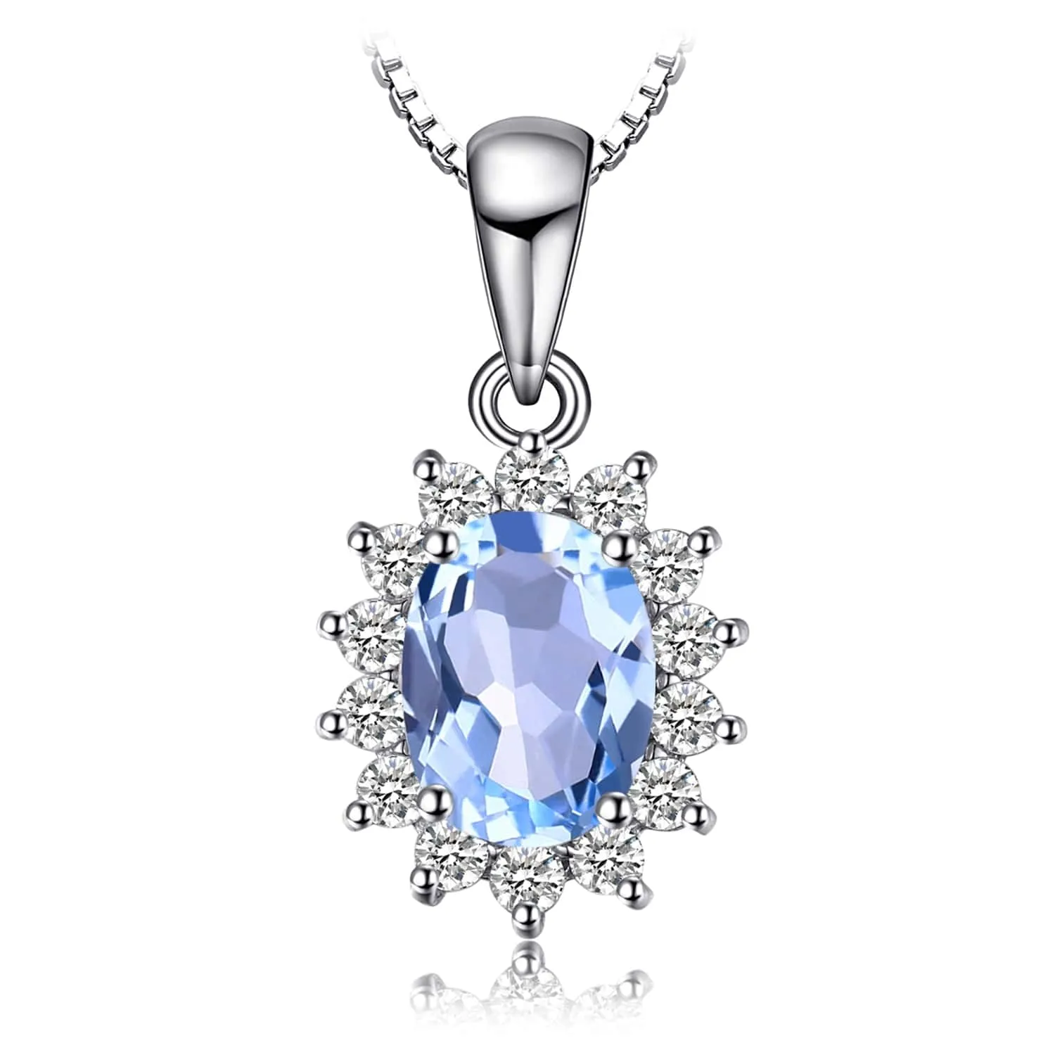 Natural Topaz and Simulated Diamond Necklace